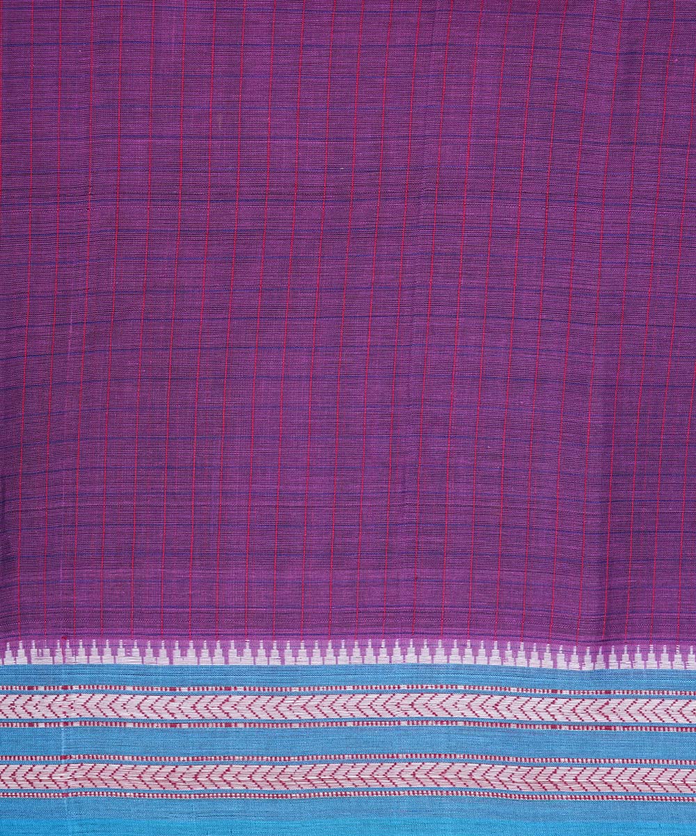 Dark purple handloom cotton narayanapet saree