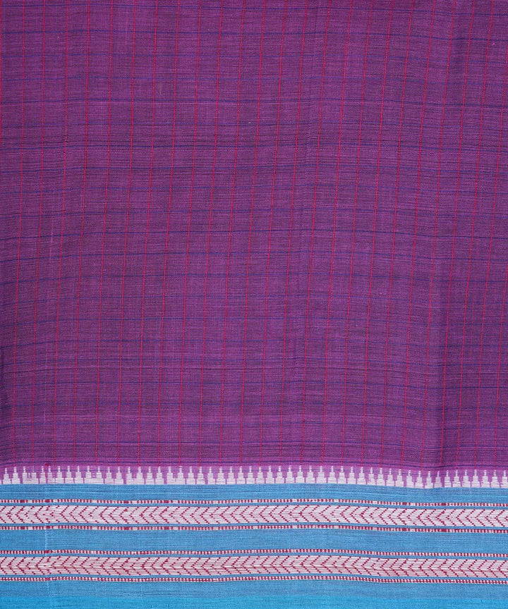 Dark purple handloom cotton narayanapet saree