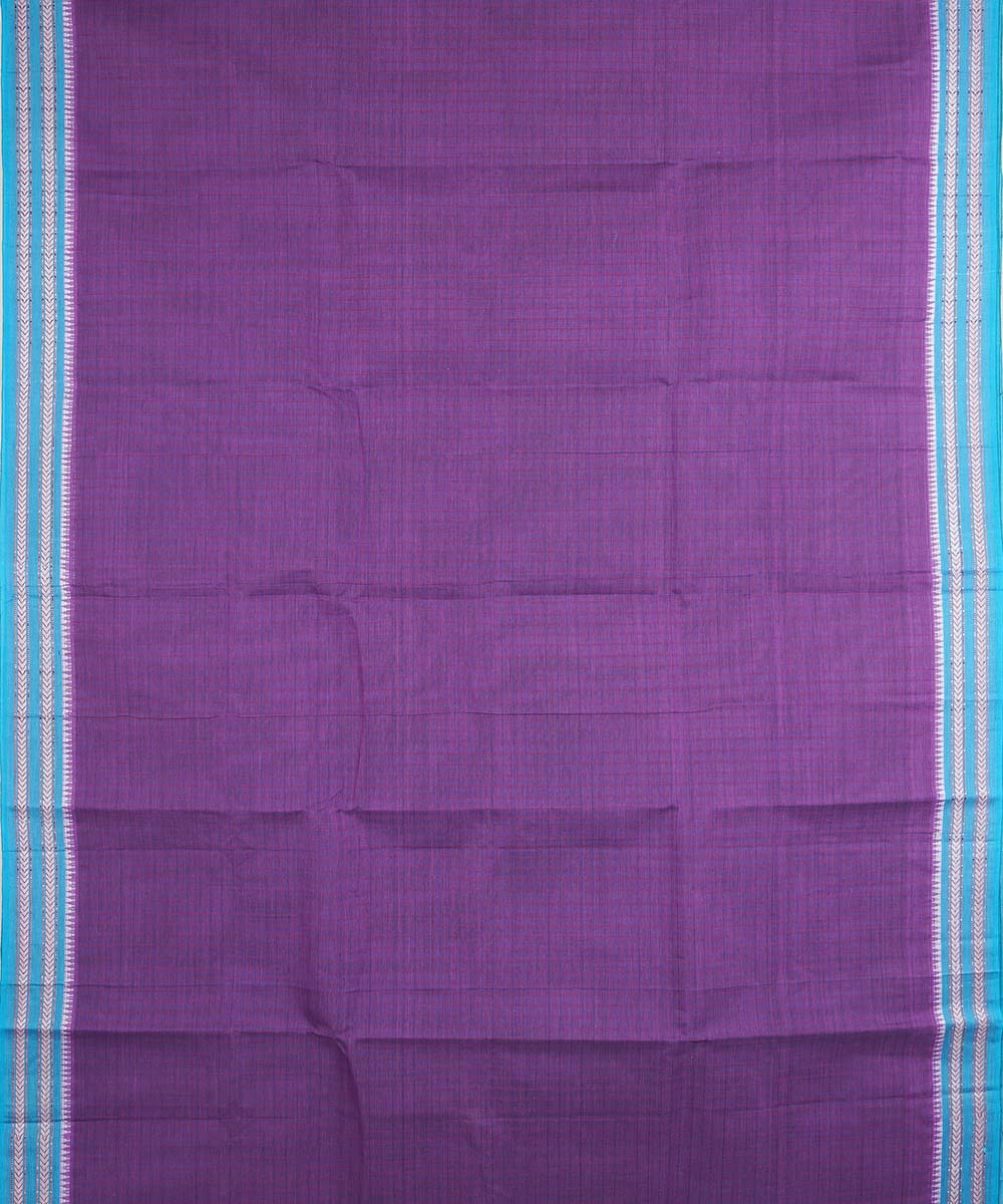 Dark purple handloom cotton narayanapet saree