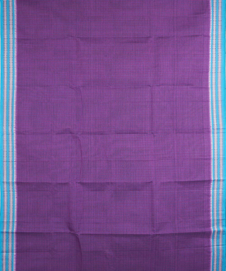 Dark purple handloom cotton narayanapet saree