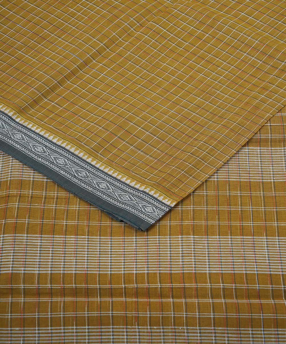 Brown handloom cotton narayanapet saree