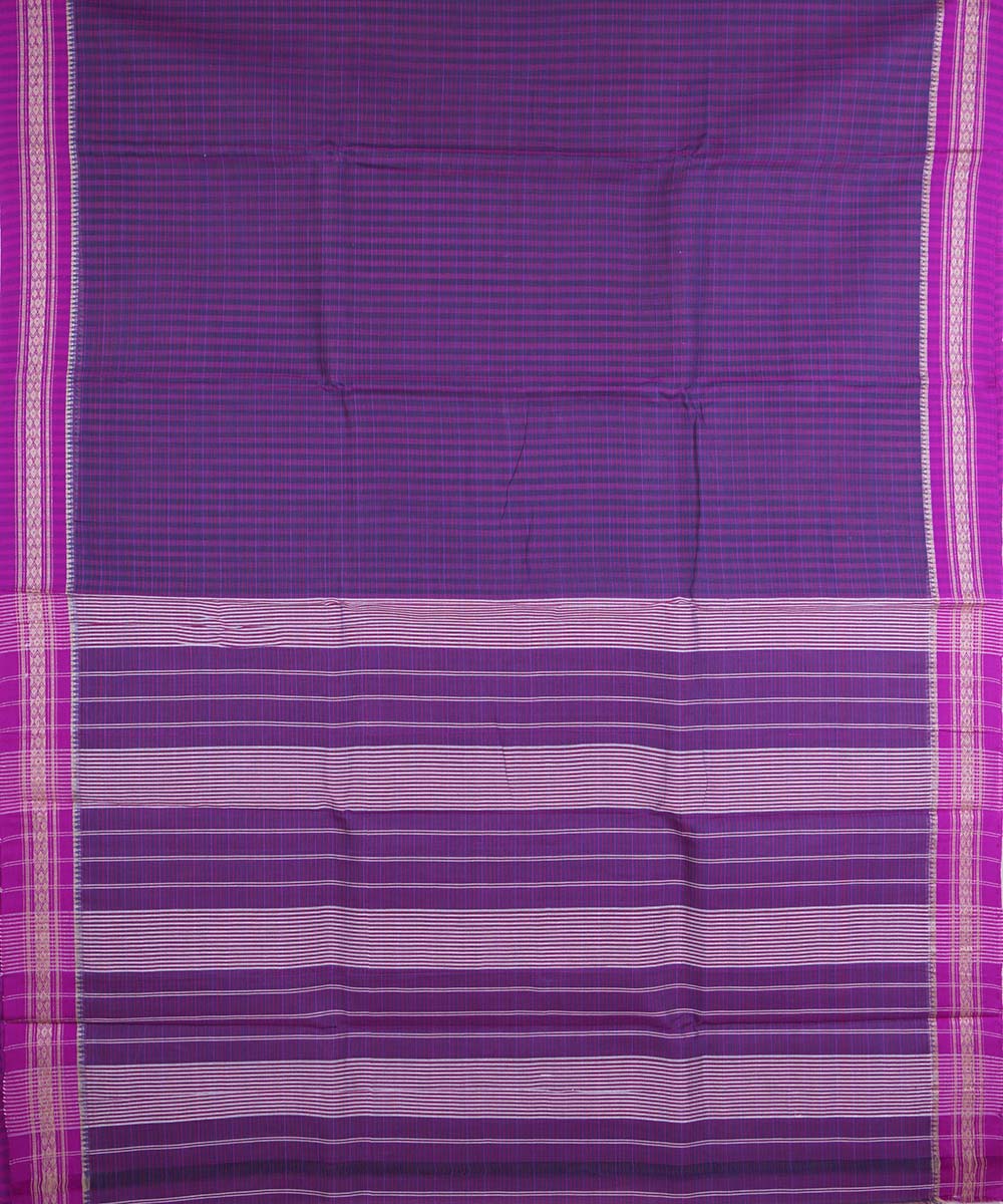 Dark purple handloom cotton narayanapet saree