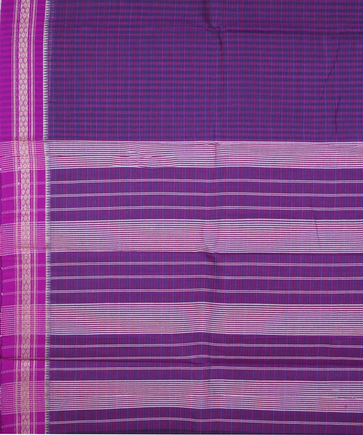 Dark purple handloom cotton narayanapet saree