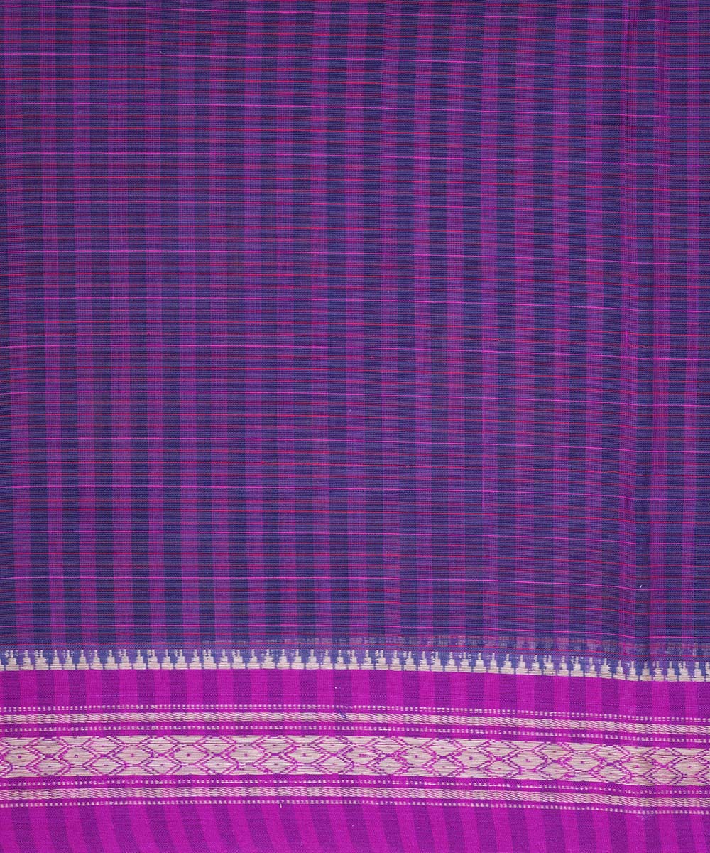 Dark purple handloom cotton narayanapet saree