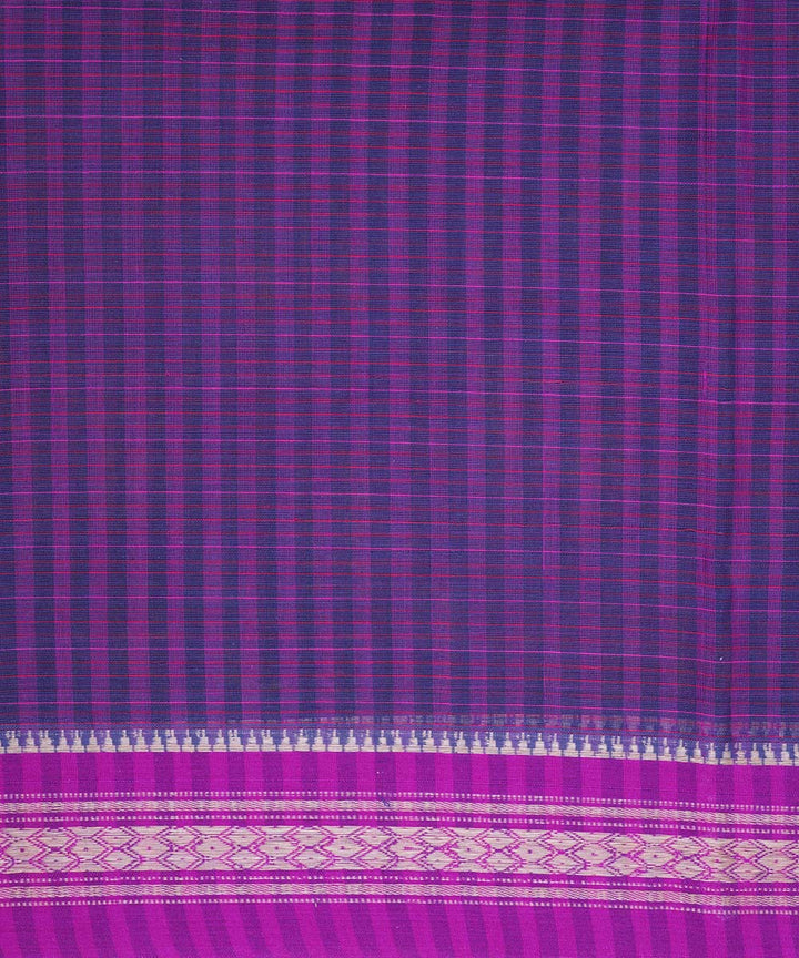 Dark purple handloom cotton narayanapet saree