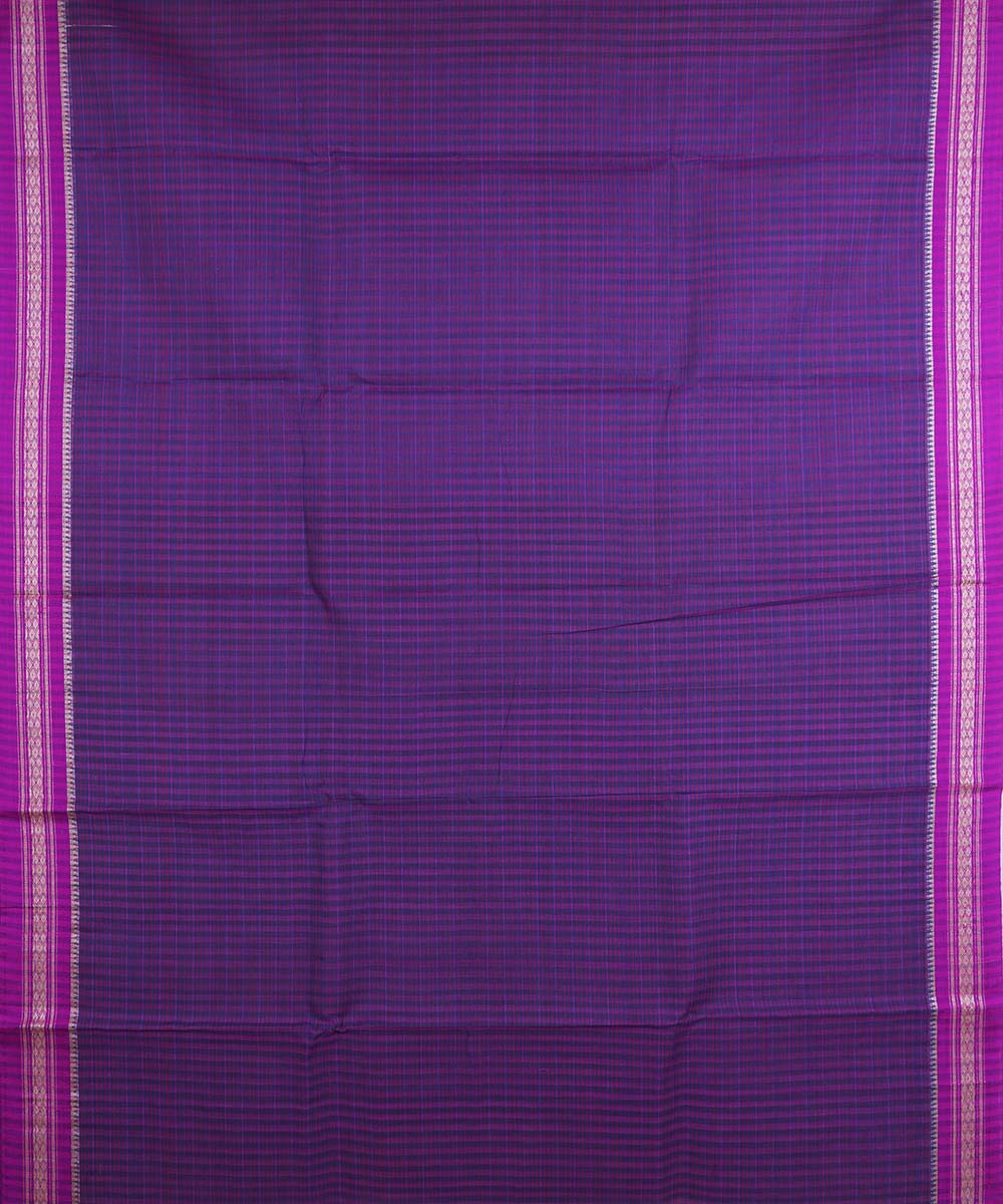 Dark purple handloom cotton narayanapet saree