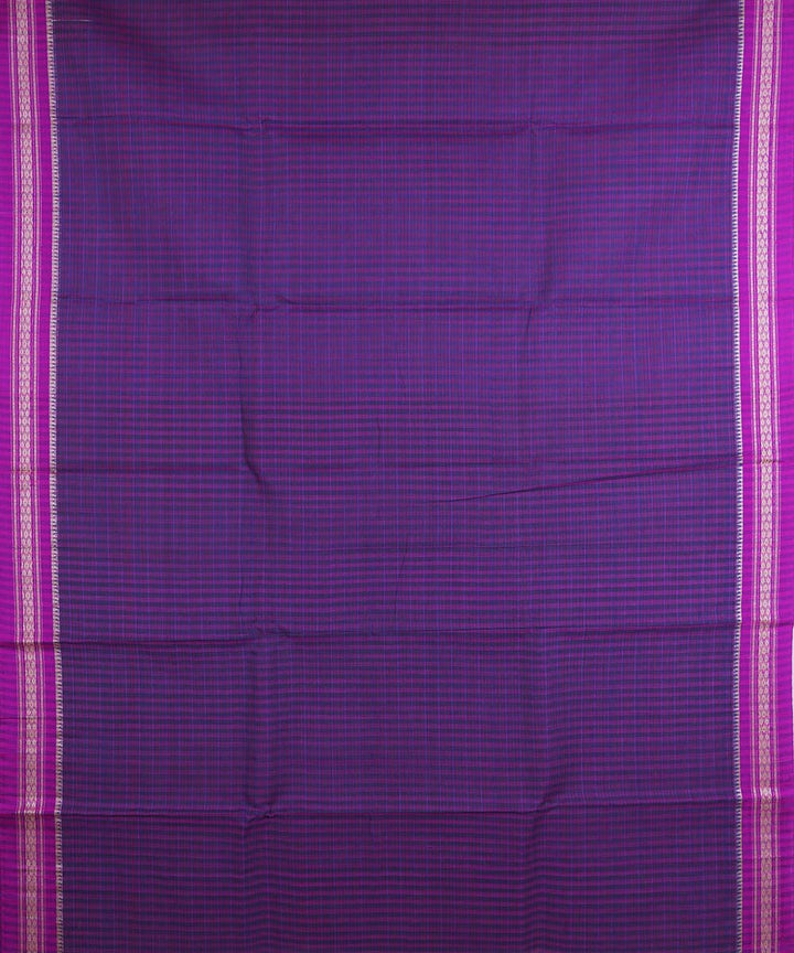 Dark purple handloom cotton narayanapet saree