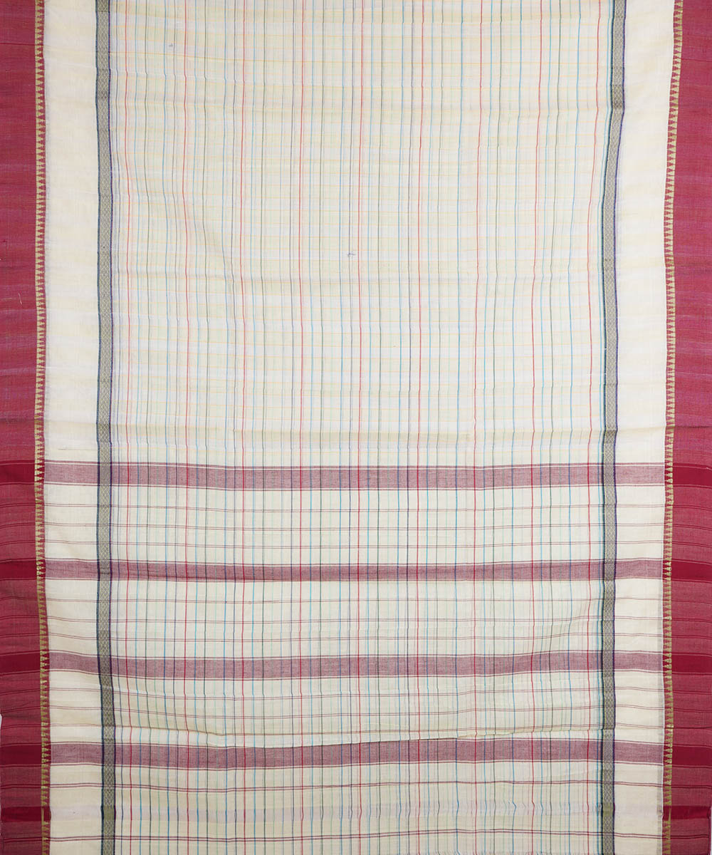 White handloom cotton narayanapet saree