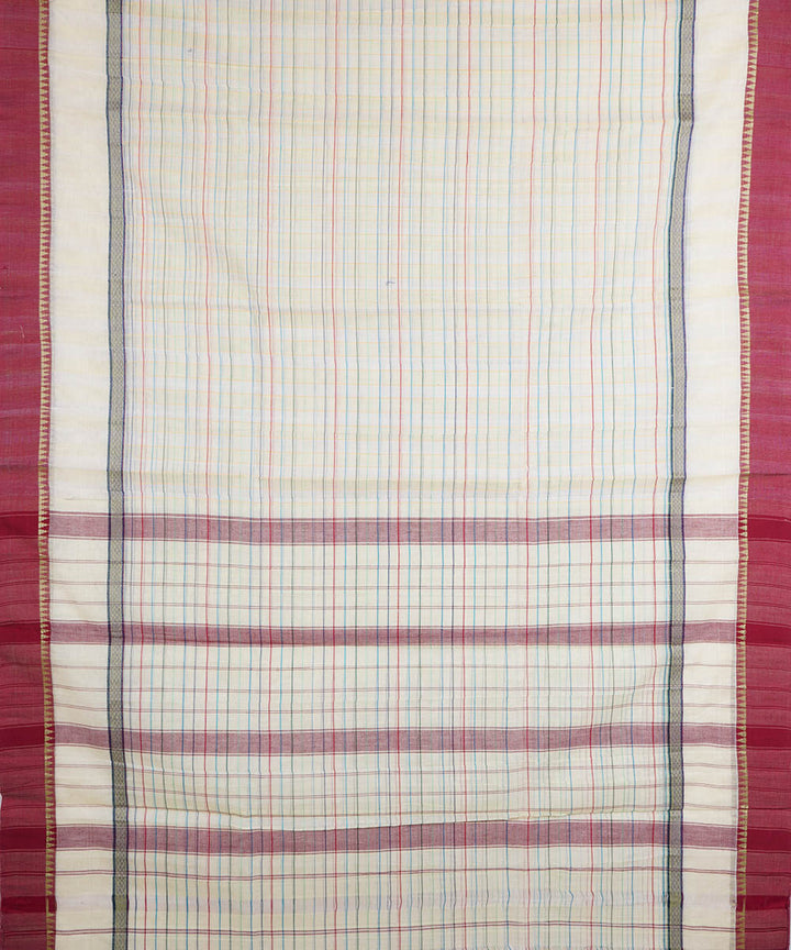 White handloom cotton narayanapet saree