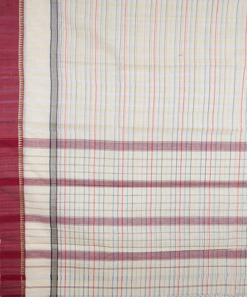 White handloom cotton narayanapet saree