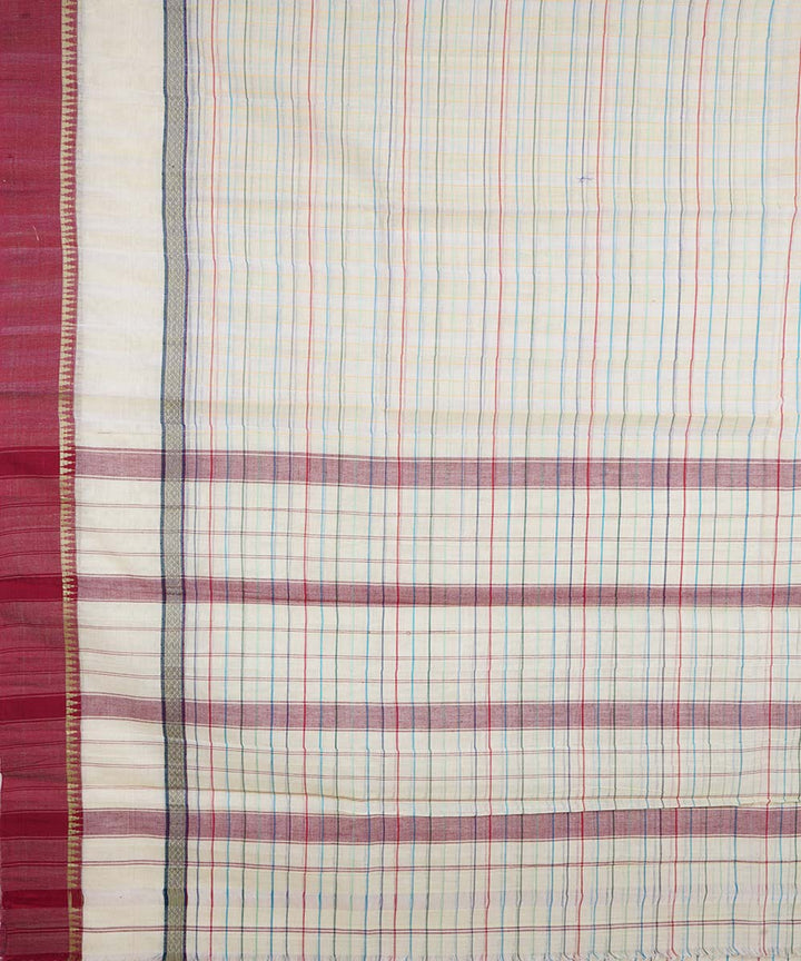 White handloom cotton narayanapet saree