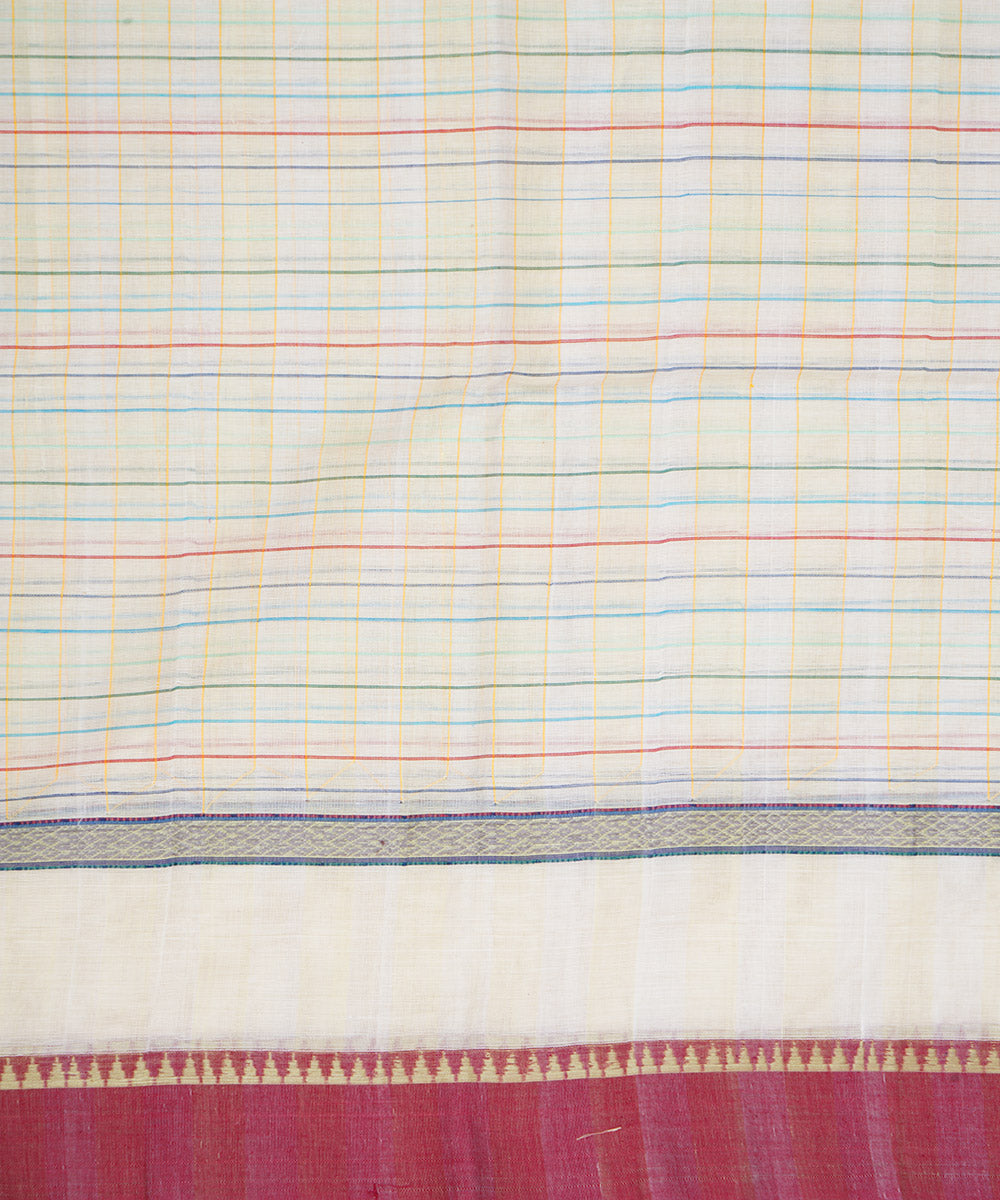 White handloom cotton narayanapet saree