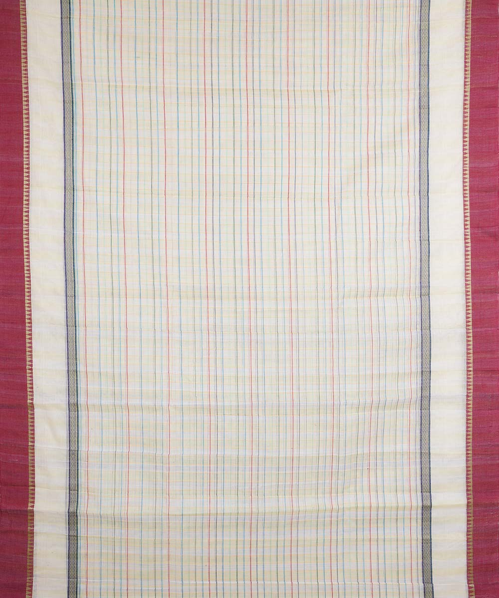 White handloom cotton narayanapet saree