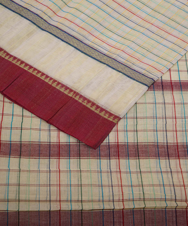 White handloom cotton narayanapet saree