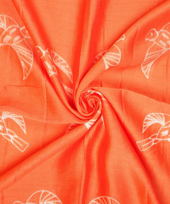 2.5m Orange handcrafted cotton silk shibori kurta material