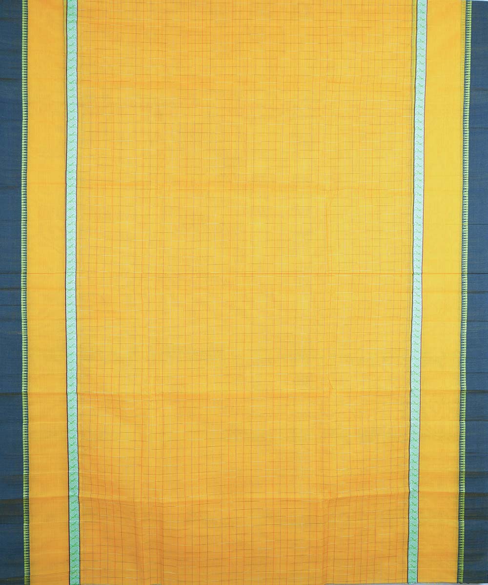 Yellow handloom cotton narayanapet saree