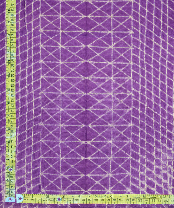 2.5m Purple hand crafted cotton silk shibori kurta material