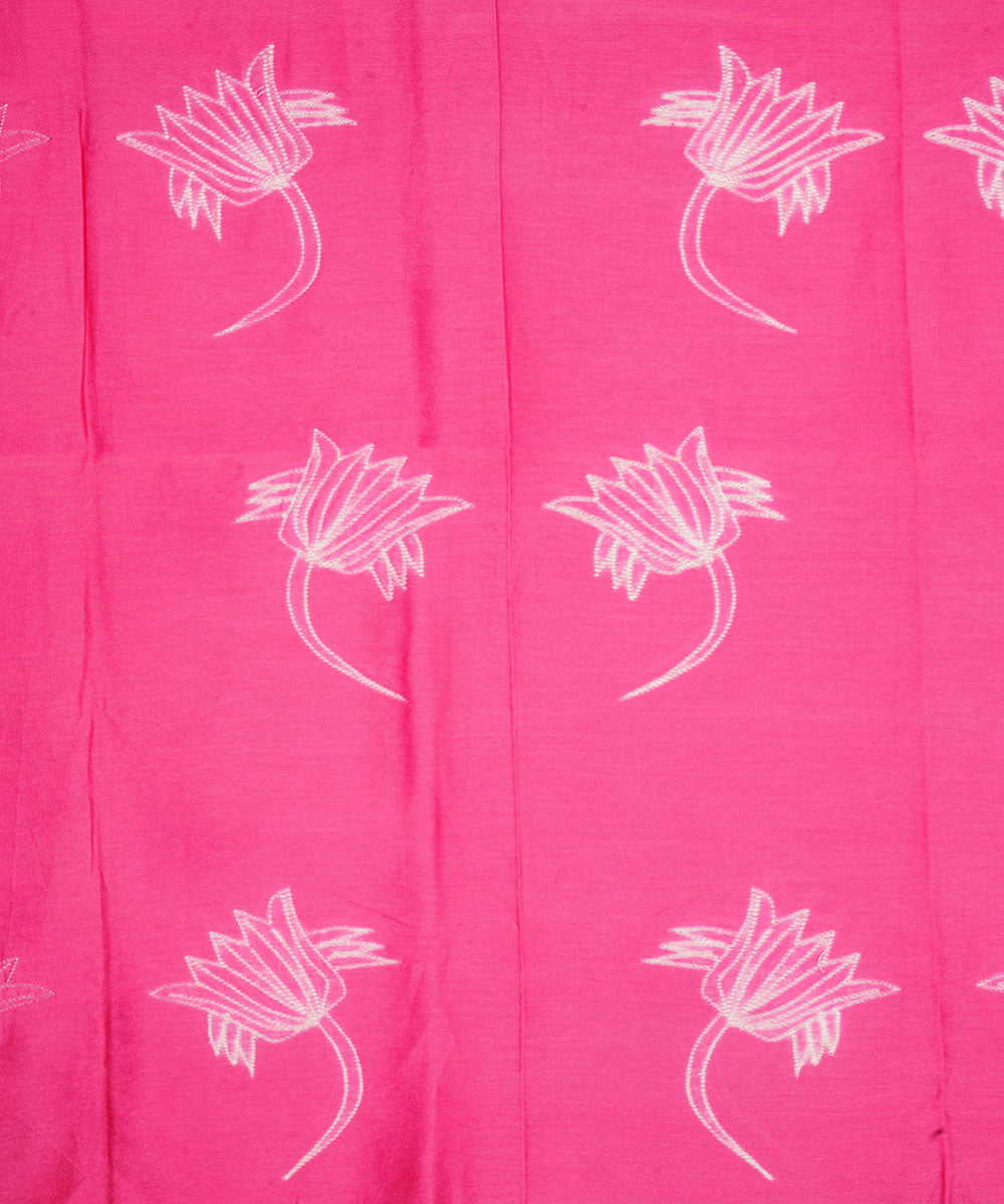 2.5m Pink handcrafted cotton silk shibori kurta material