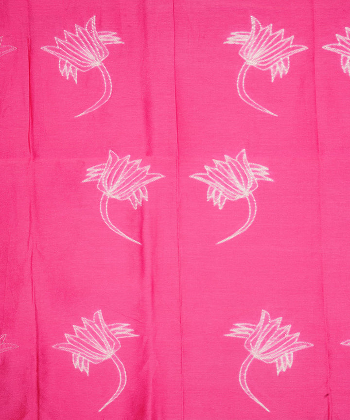 2.5m Pink handcrafted cotton silk shibori kurta material