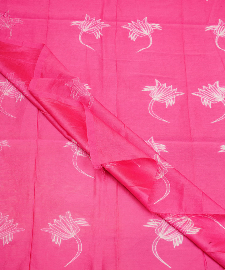 2.5m Pink handcrafted cotton silk shibori kurta material