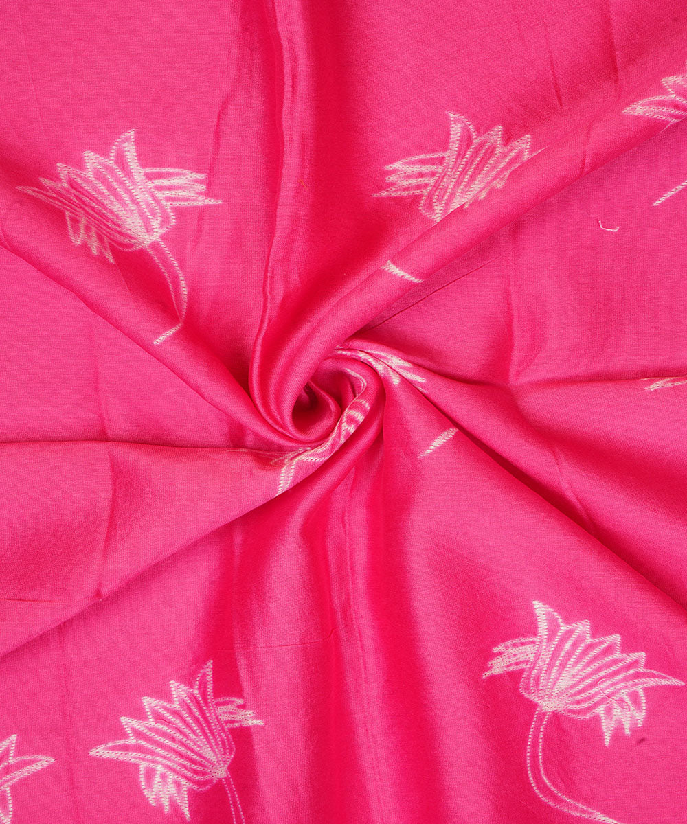 2.5m Pink handcrafted cotton silk shibori kurta material