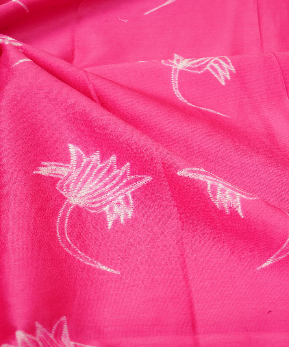 2.5m Pink handcrafted cotton silk shibori kurta material