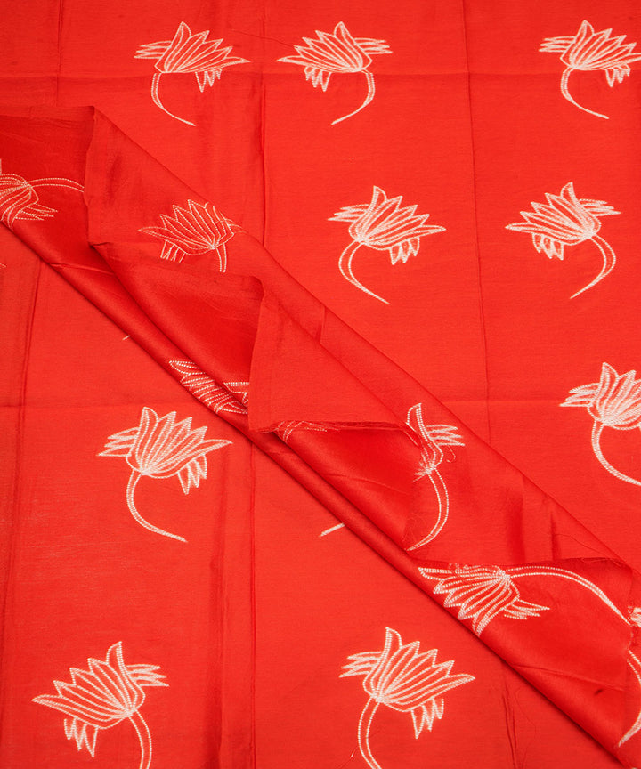 2.5m Red handcrafted cotton silk shibori kurta material