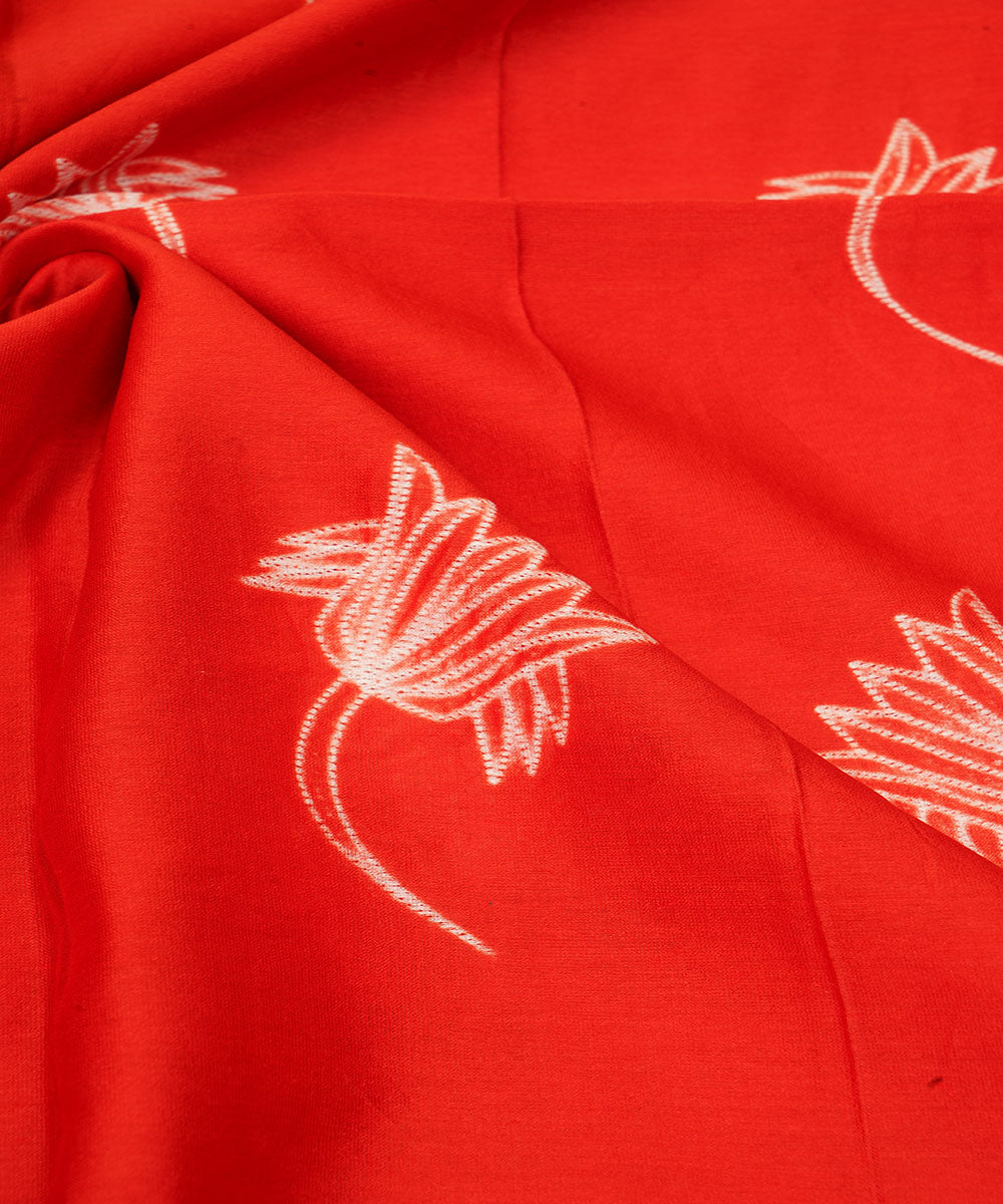 2.5m Red handcrafted cotton silk shibori kurta material