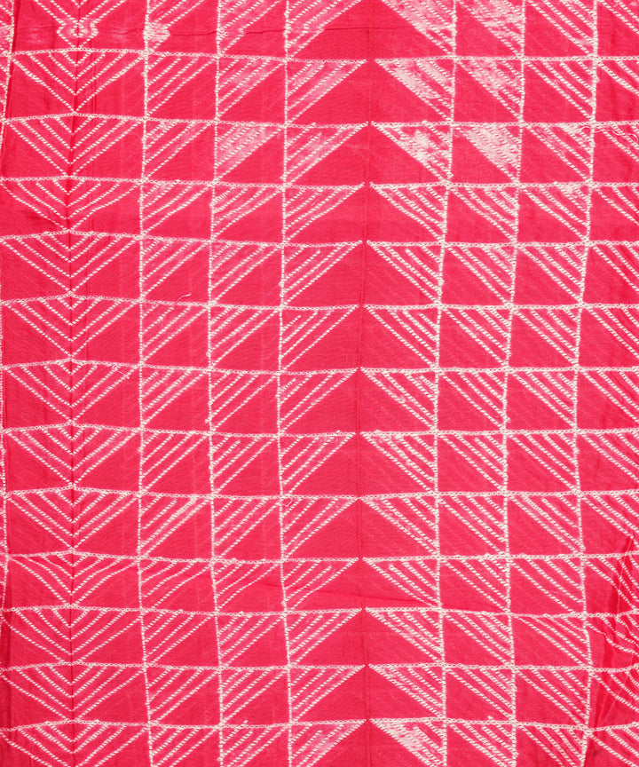 2.5m Pink hand crafted cotton silk shibori kurta material