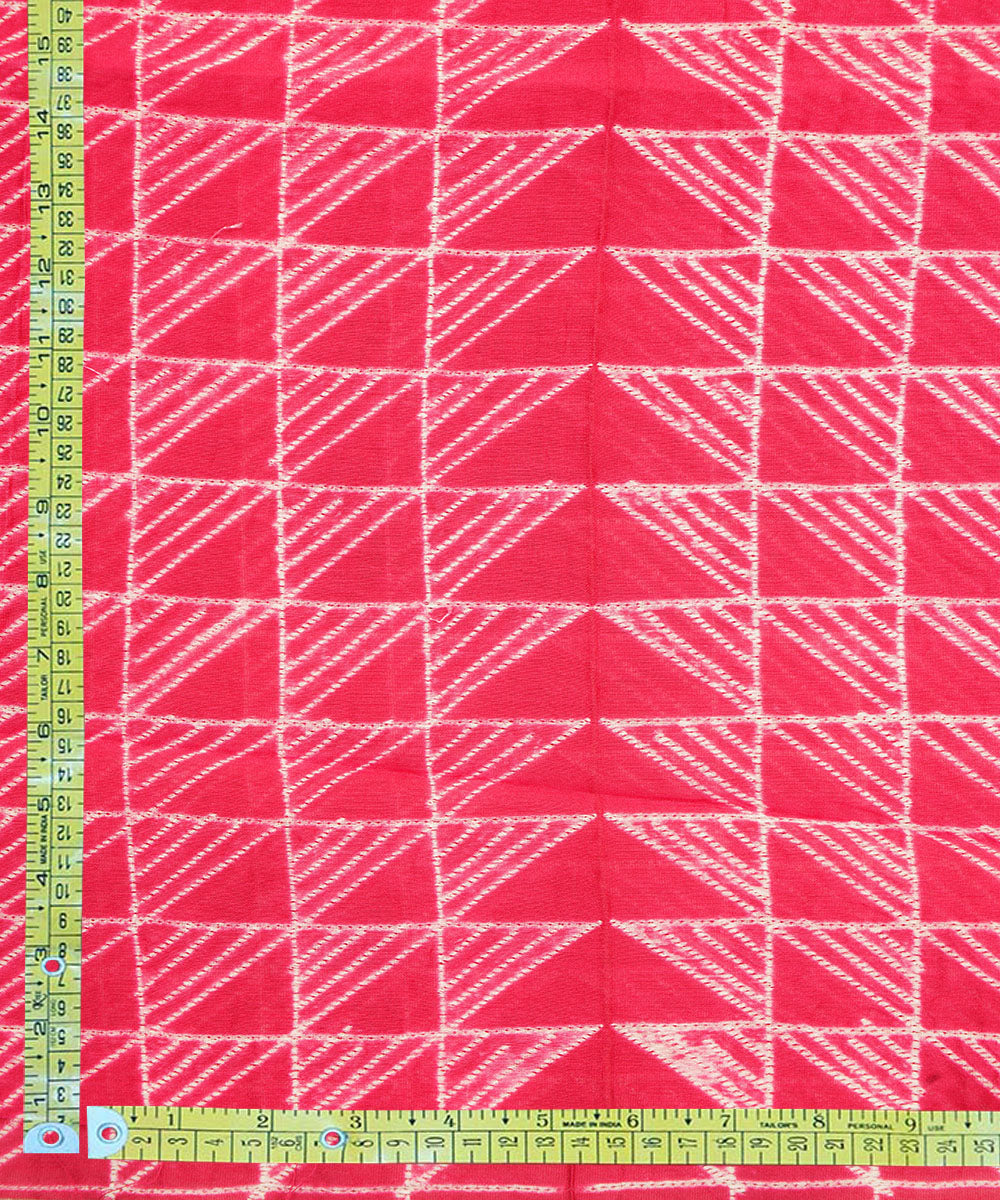 2.5m Pink hand crafted cotton silk shibori kurta material