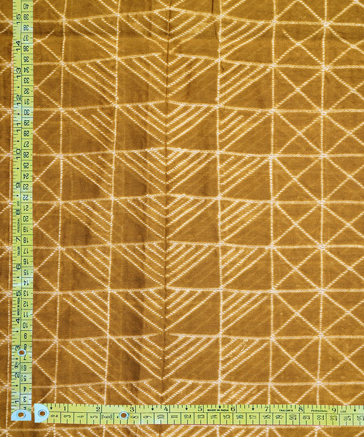 2.5m Olive green handcrafted cotton silk shibori kurta material