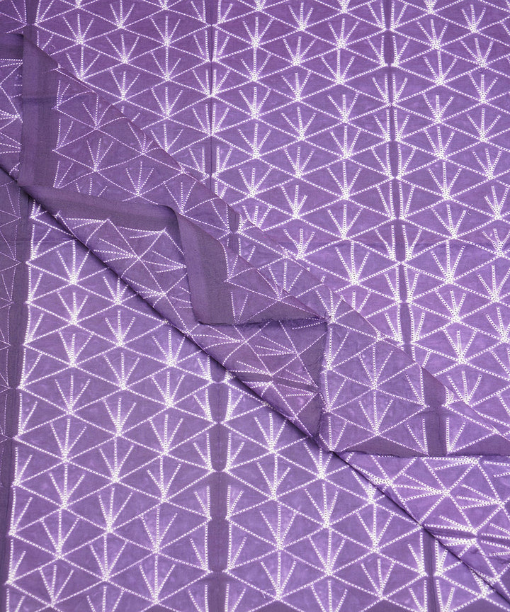 2.5m Purple handcrafted cotton shibori kurta material