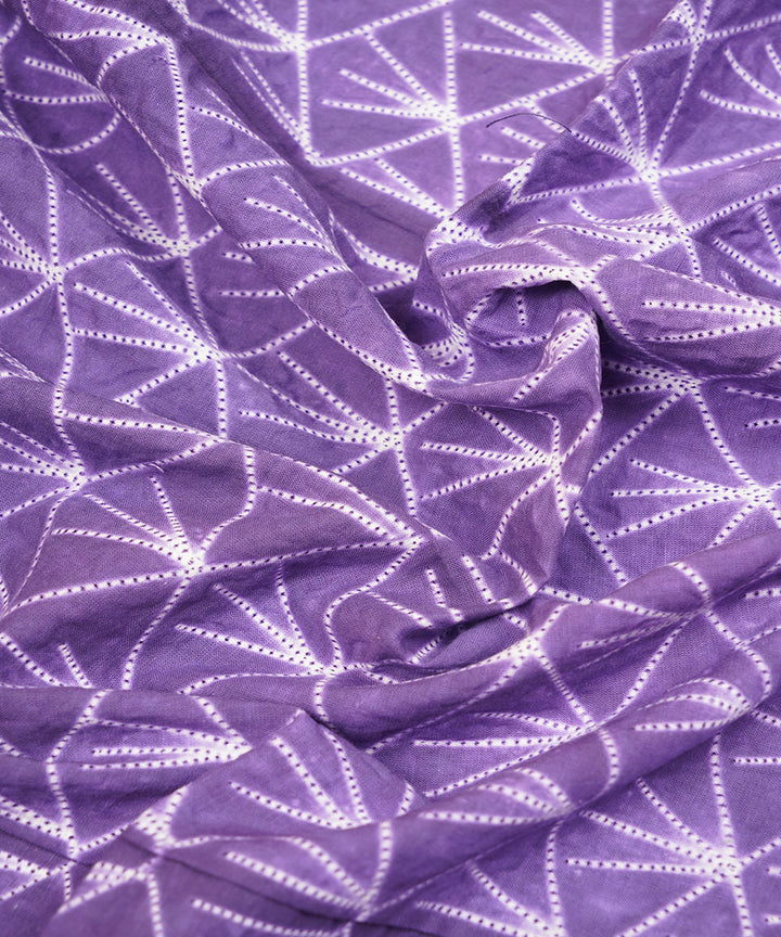 2.5m Purple handcrafted cotton shibori kurta material