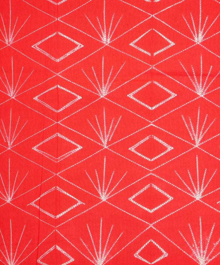 2.5m Red handcrafted cotton shibori kurta material