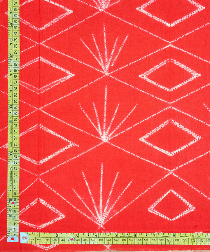 2.5m Red handcrafted cotton shibori kurta material
