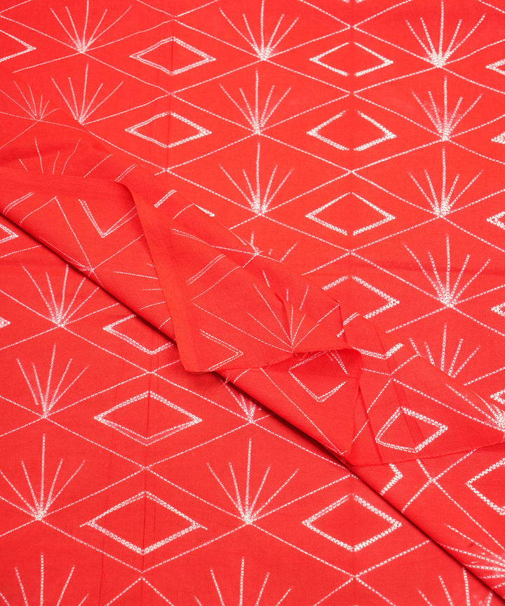 2.5m Red handcrafted cotton shibori kurta material