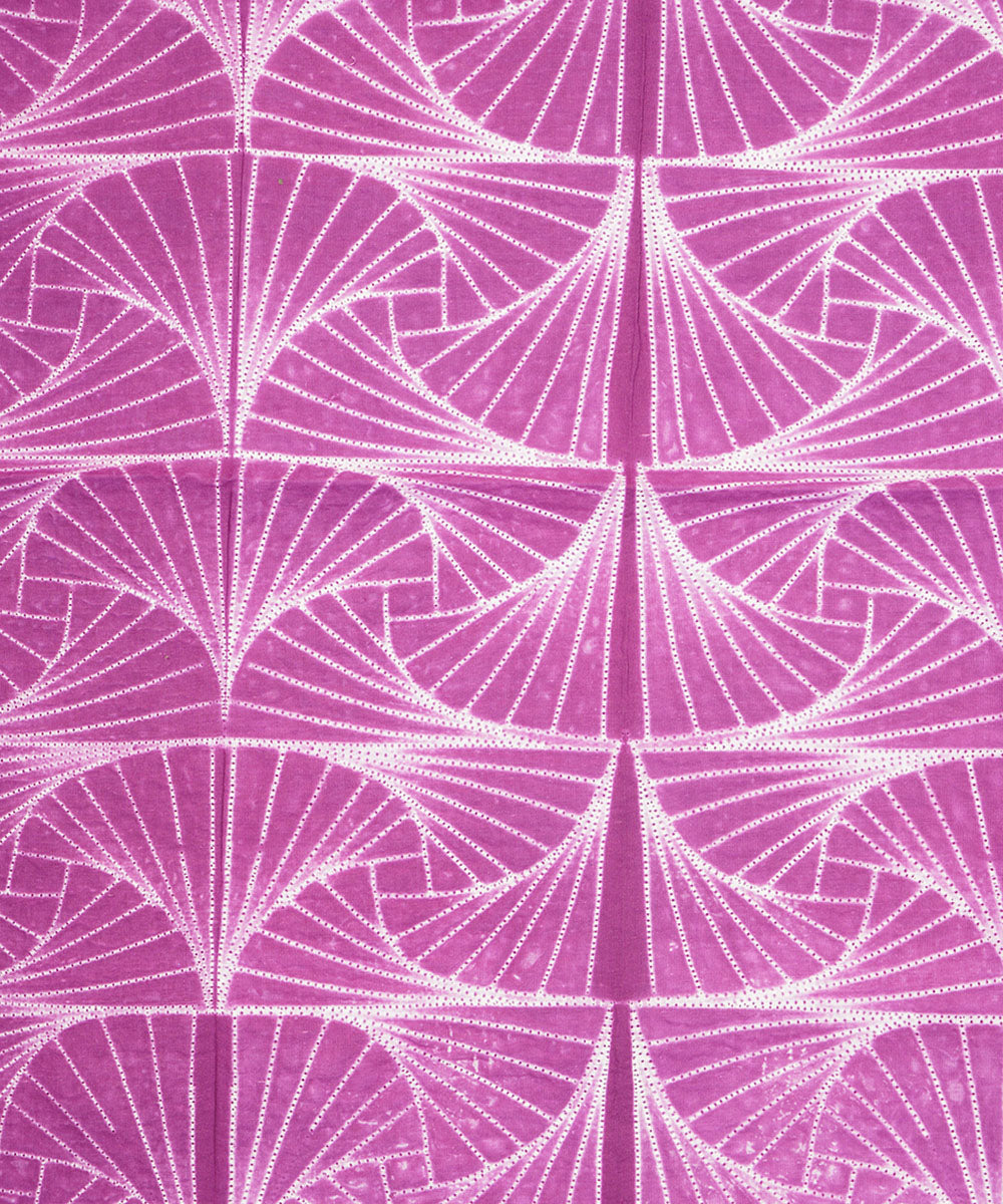 2.5m Purple hand crafted cotton shibori kurta material