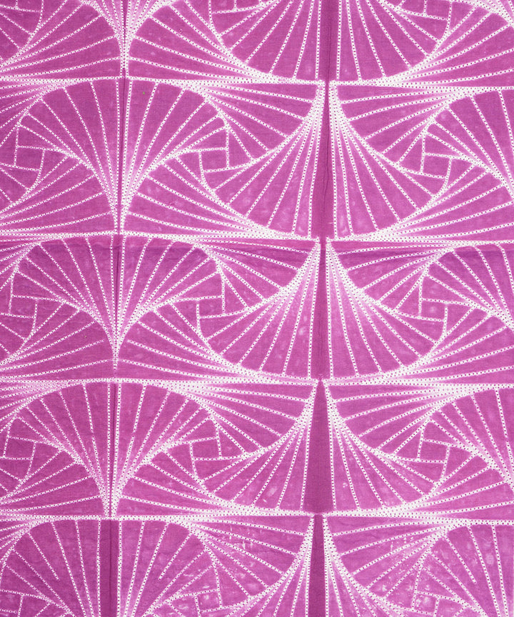 2.5m Purple hand crafted cotton shibori kurta material