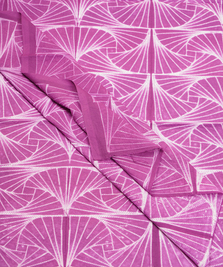 2.5m Purple hand crafted cotton shibori kurta material