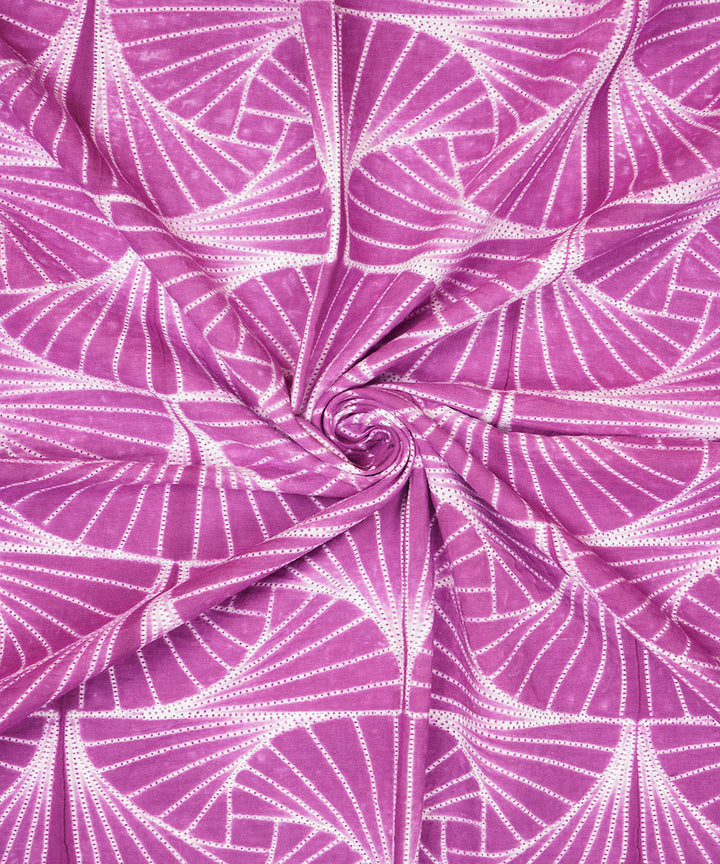 2.5m Purple hand crafted cotton shibori kurta material