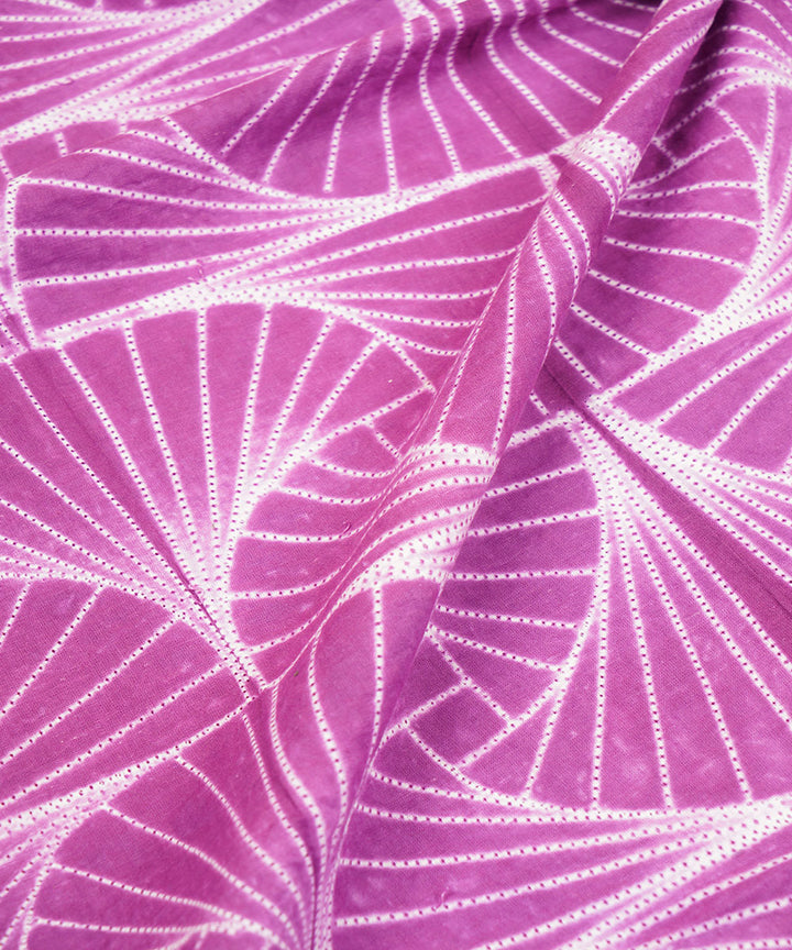 2.5m Purple hand crafted cotton shibori kurta material
