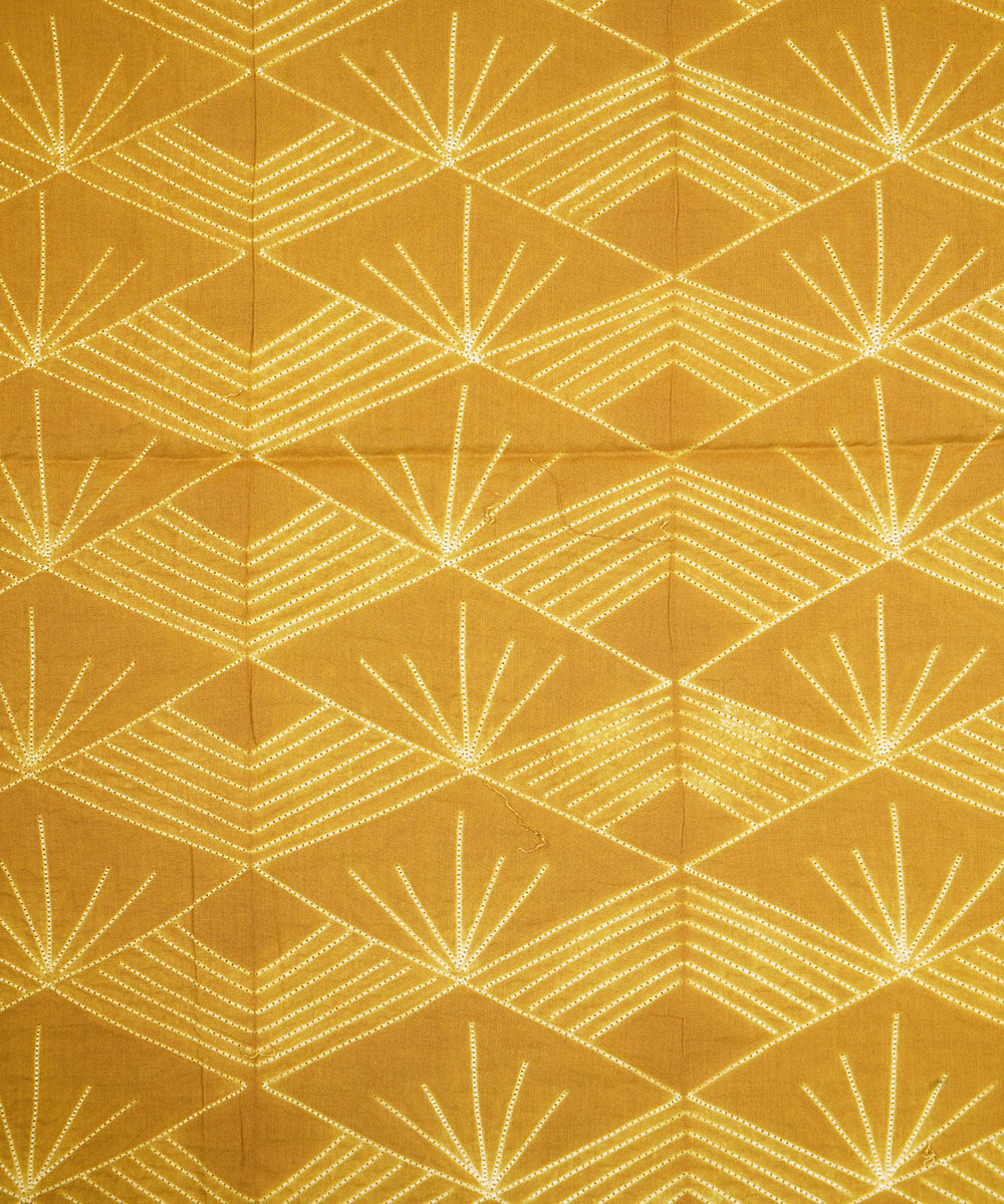 2.5m Mustard handcrafted cotton shibori kurta material