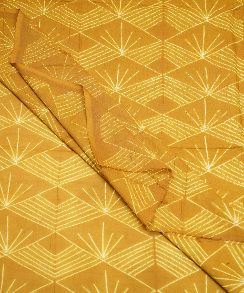 2.5m Mustard handcrafted cotton shibori kurta material