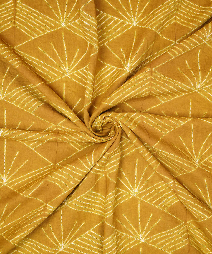 2.5m Mustard handcrafted cotton shibori kurta material