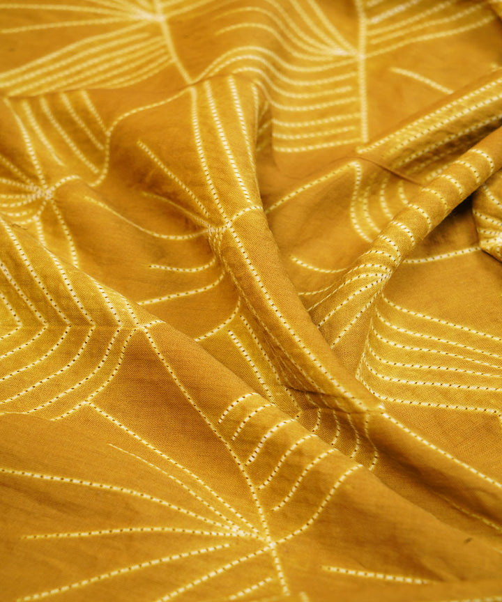 2.5m Mustard handcrafted cotton shibori kurta material