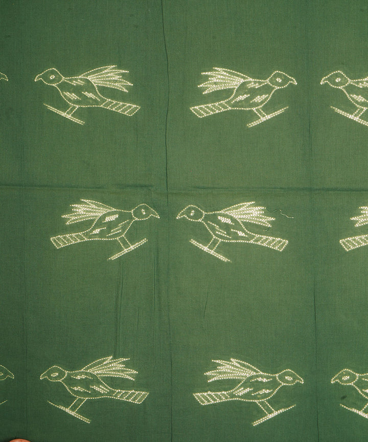 2.5m Green handcrafted cotton shibori kurta material