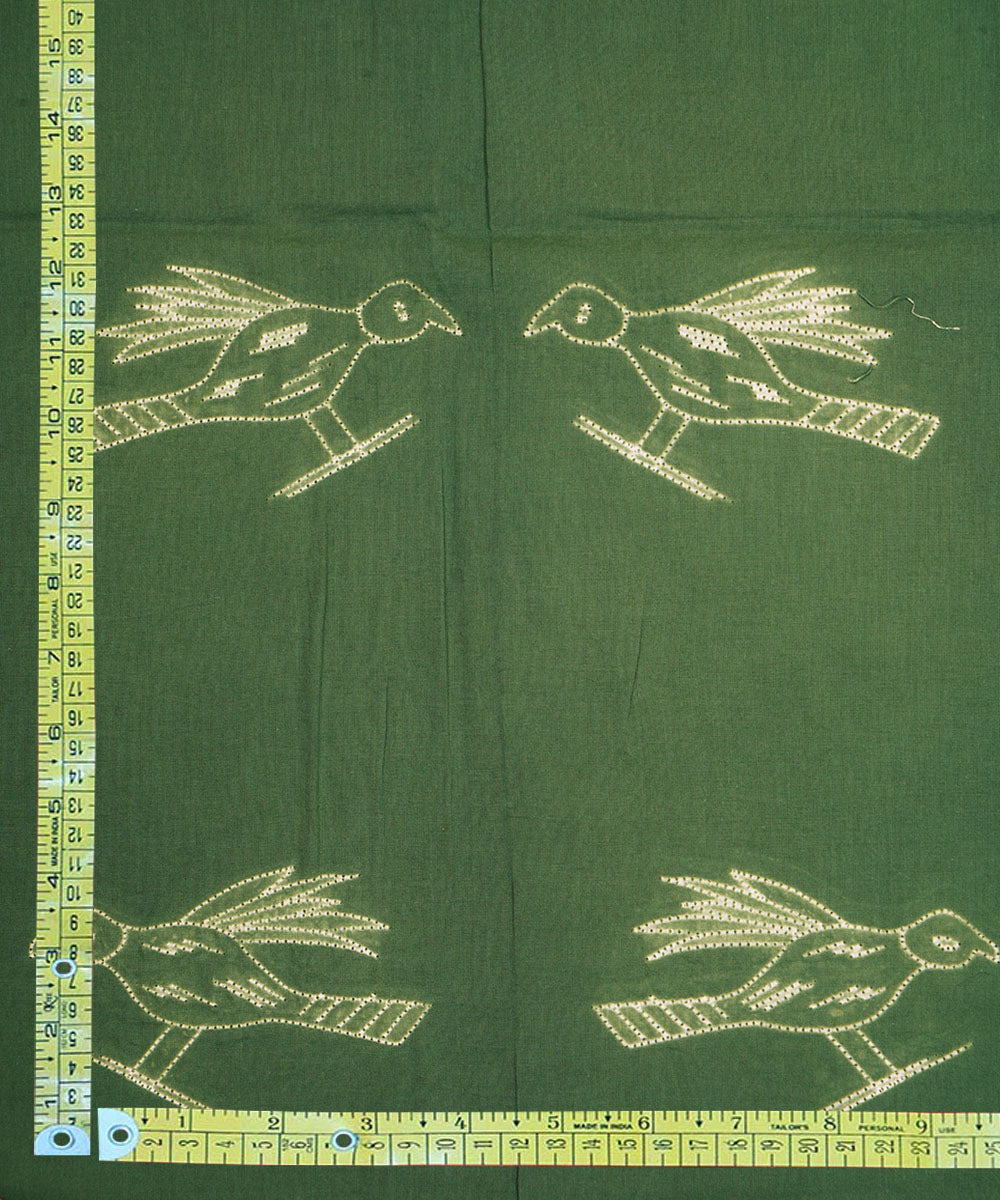2.5m Green handcrafted cotton shibori kurta material