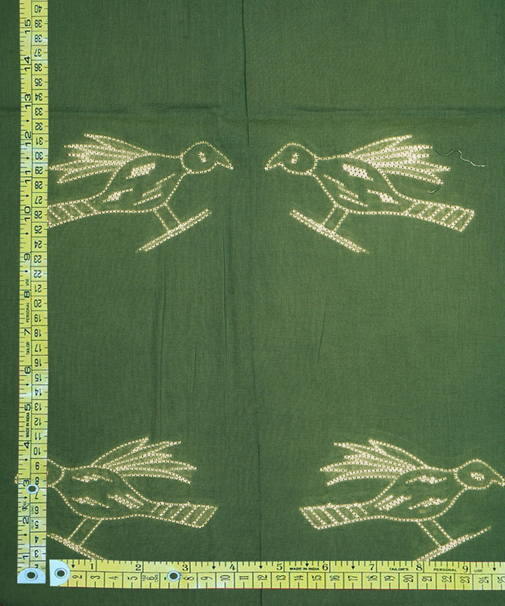 2.5m Green handcrafted cotton shibori kurta material