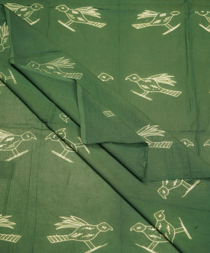 2.5m Green handcrafted cotton shibori kurta material