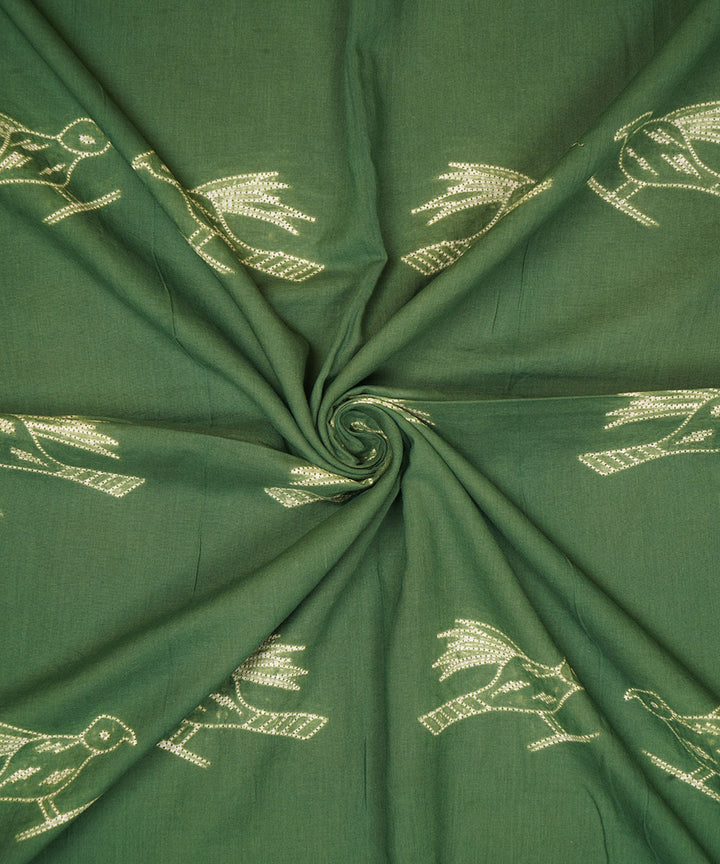 2.5m Green handcrafted cotton shibori kurta material